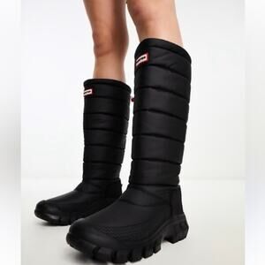 NIB Hunter Intrepid Tall Quilted Waterproof Snow Boots Black Women’s Size 5
